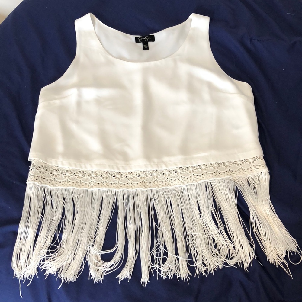Jessica Simpson fringe tank size L